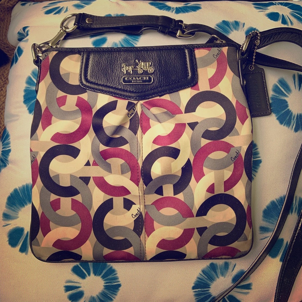 Authentic Satin Coach Cross Body Bag